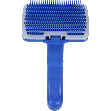 Peigne à nœuds ouverts automatique en plastique bleu pour chiens, accessoire de toilettage et de nettoyage (1/5)