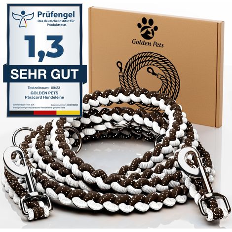 Laisse tressée en paracorde 2m de Long, réglable, réfléchissante, très légère et Robuste pour Petits et Grands Chiens (1/5)