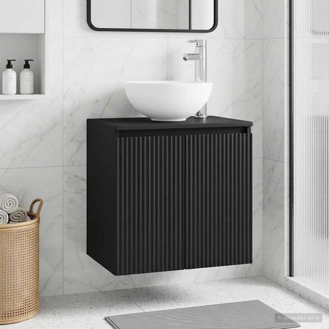 vidaXL Mobile Lavabo da Parete Nero 49,5 x 41 x 64,5 cm