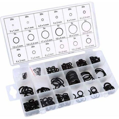225 Pièces Joint Torique Assortiment Coffret de Rondelles en Caoutchouc Kit Bagues d'étanchéité Pour les Ateliers Personnels et Professionnels, les Services de Garage et de Plomberie 1 (1/4)