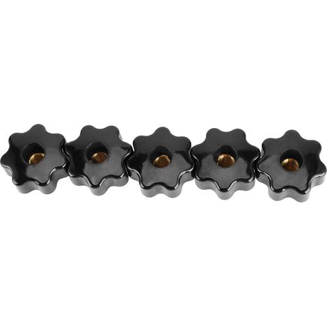 Écrou moleté 5 pièces poignée 7 étoiles avec noyau laiton 10mm pour outillage industriel (CM10x40 trou traversant) (1/5)