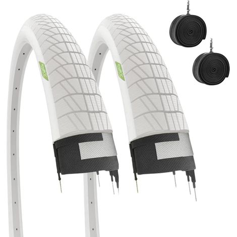 2 COPERTONI BIANCHI 20 X 1.75 (47-406) + CAMERE PNEUMATICI STRADALI GRAZIELLA CITY BIKE BICI BAMBINO