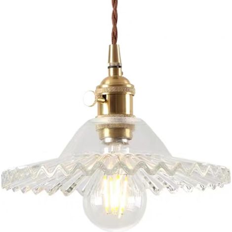 Industrielle Moderne Verre Suspensions Luminaire Vintage Transparent 22x6cm (1/5)