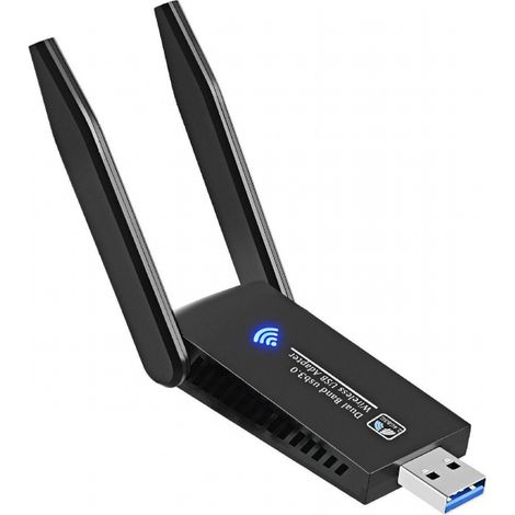 Clé WiFi 1300Mbps - Adaptateur Dualband - Antenne 5dBi - USB 3.0 - Installation facile (1/4)