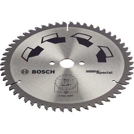 1x Lame de Scie Circulaire Special (pour Bois, Métaux non ferreux, Plastique, Ø 190 x 2.5/1.8 x 20/16 mm, 54 Dents, FT, avec 1x Bague de Réduction 16 mm, Accessoire Scie Circulaire) (1/4)