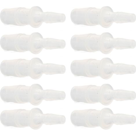 Lot de 10 raccords réducteurs à embout pour tuyau PP adaptateur pompe à air pour connexion tube silicone 4.8-7.9 (1/5)