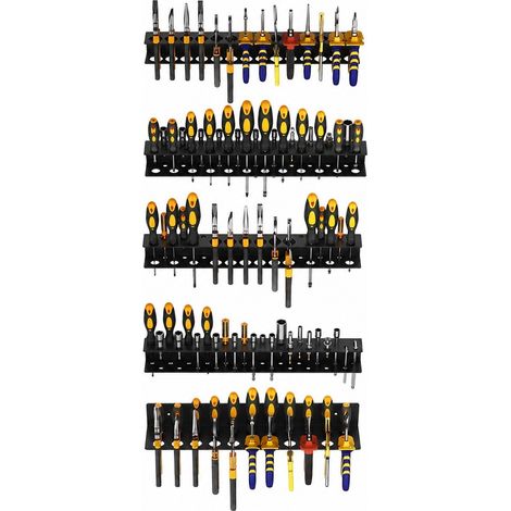Support mural pour marteaux, 5 pièces, organisateur d'outils pour clés, acier au carbone, support de rangement pour pinces (1/5)