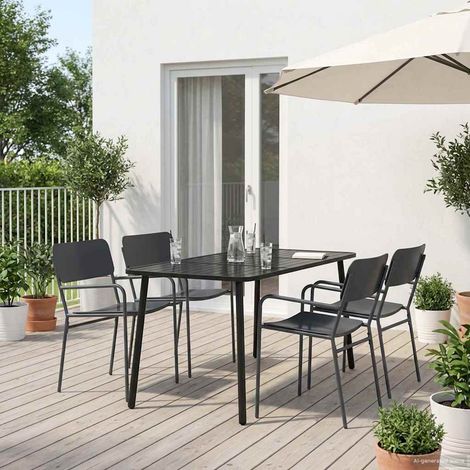vidaXL Dining Set 5 pcs Anthracite Steel (1/5)