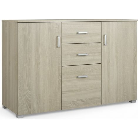Credenza Multiuso Salvaspazio Madia Mobile Soggiorno 120x40x82.5 cm rovere