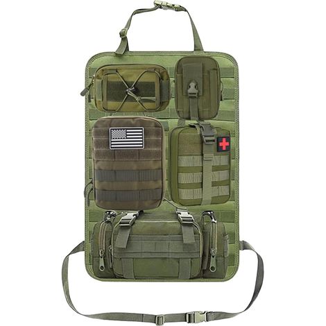 Organisateur de siège de voiture – Organiseur de siège arrière de voiture, outil de rangement pour voiture avec grande capacité et 5 poches différentes, sac de rangement pour siège arrière de voiture (1/5)