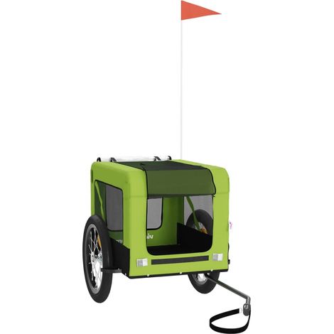 Remorque de vélo pour animaux de compagnie vert et noir (1/5)