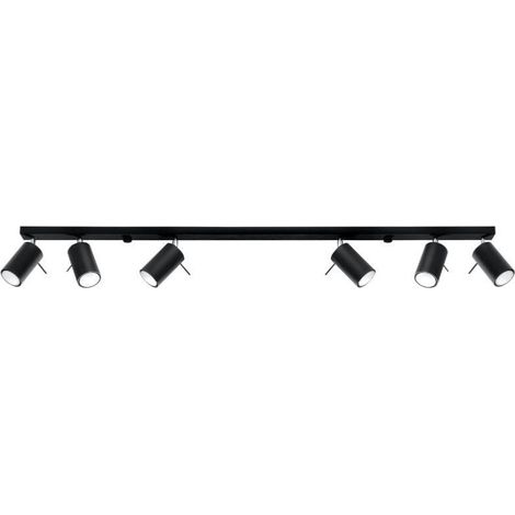Plafonnier Spot Orientable Noir pour 6 Ampoules GU10 - SILAMP (1/4)