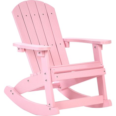 Silla mecedora de jardín infantil para niños de madera plástica de exterior rosa Adirondack