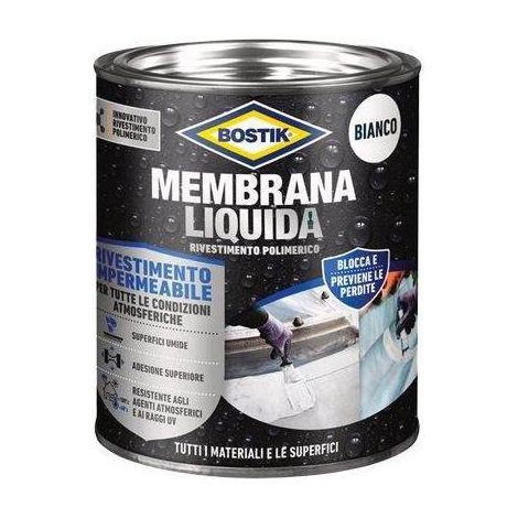 RIVESTIMENTO POLIMERICO 'MEMBRANA LIQUIDA' BOSTIK 1 Kg - Colore Bianco