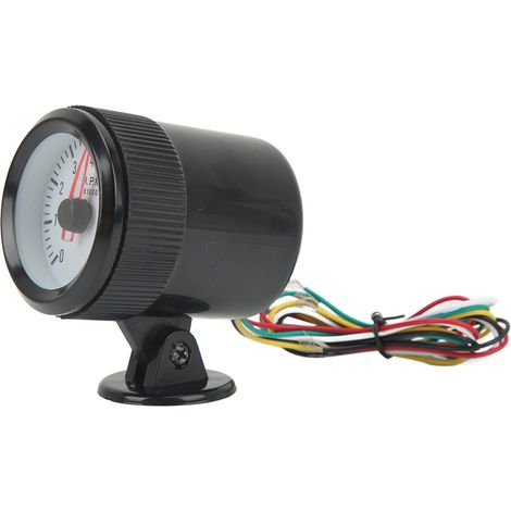 Tachymètre 0-8000 tr/min, manomètre 52 mm, rétroéclairage LED bleu pour voiture essence 4, 6 ou 8 cylindres (1/5)