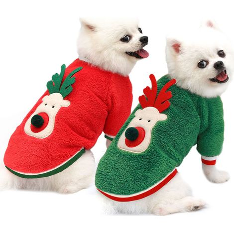 prendas de ropa para gatos y mascotas: forro polar coral, suéter para perros, ideal para paseos con perros, y conjunto navideño para perros y gatos. (1/4)