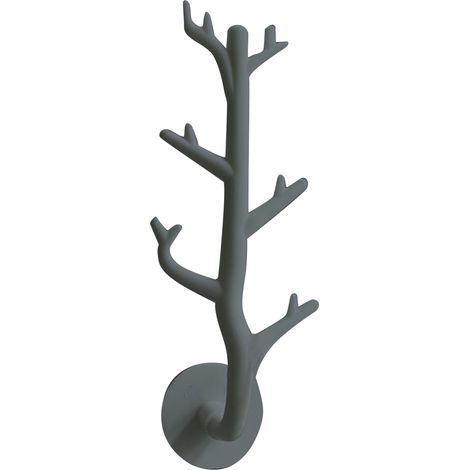 Tree Branch Wall Storage Hook Thickened PP High Load Bearing Wall Mounted Simulation Tree Branch Hanger for Jewelry Bags Gray (1/4)