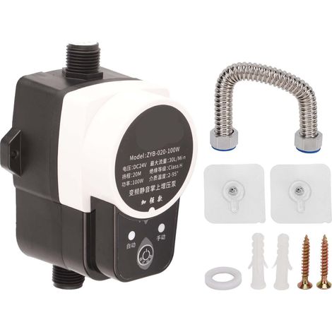 Pompe à eau miniature 24V DC avec contrôle manuel et automatique, surpresseur silencieux pour chauffe-eau solaire, tuyauterie, norme US AC100-240V, 100W (1/5)