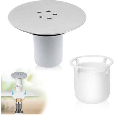 Shower Drain, 90mm/115mm Shower Drain, Shower Siphon Cover Replacement, Universal Shower Drain Cover, Chrome Shower Socket Cover, Fast Flow, (1/5)