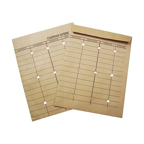 Pochette courrier intérieur La Couronne 260 x 330 mm 120 g kraft sans fenêtre - Boîte de 250