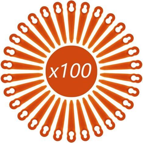 Lot de 100 Lames Compatible pour Coupe Bordure Stihl PolyCut 2-2 PolyCut 3-2, FSA 45 FSA 57 FSE 52, Lames en Plastique pour Coupe Bordure Stihl sans Fil (1/4)