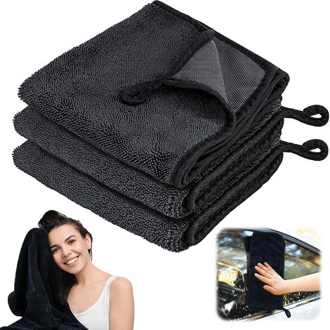 3 pezzi di panno in microfibra, panno da 40 60 cm, asciugamano da bagno lucido, strofinacci, panno in microfibra per la casa, per cabina doccia, auto, casa (1/5)