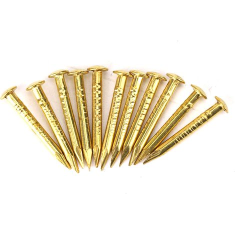 Lot de 100 clous à tête ronde en laiton pour charnières de meubles, longueurs disponibles : 10 mm, 15 mm, 18 mm et 22 mm. (1/5)