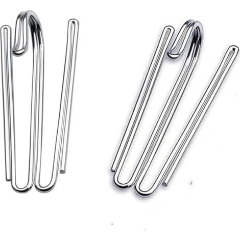 Lot de 40 crochets à rideaux métalliques, pinces à plis, tige à pince profonde, usage intensif (1/5)