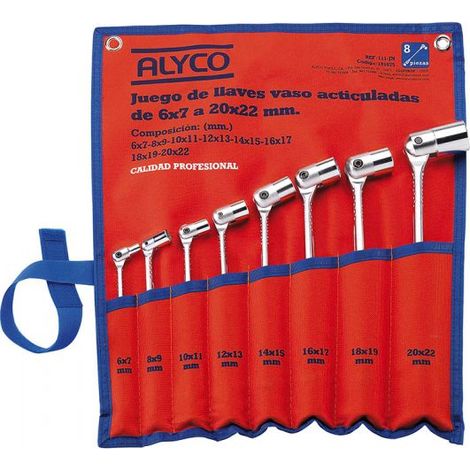 JEU DE 8 CLÉS À DOUILLE ARTICULÉES EN SAC EN NYLON