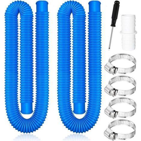 2 Pièces Tuyau Piscine 32mm,150 CM Tuyau pour Piscine Hors Sol avec 4 Pinces Métalliques (1/5)