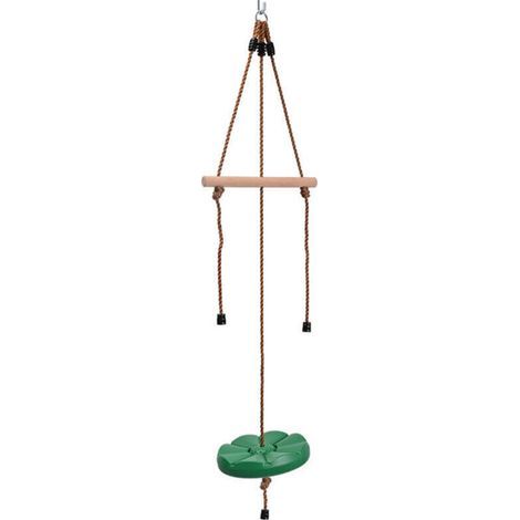 Aire de jeux,Échelle de corde deux-en-un pour enfants échelle d'escalade extérieure balançoire de jardin échelle balançoire disque en plastique balançoire vert foncé.. (1/4)