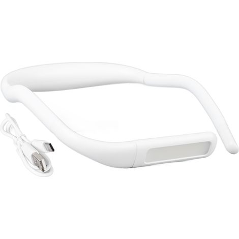 Lampe de lecture pour le cou, luminosité de couleur réglable, Flexible, mains libres, livre LED pour Camping, réparation, blanc