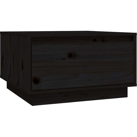 Maison Exclusive - Couchtisch Schwarz 55x56x32 cm Massivholz Kief