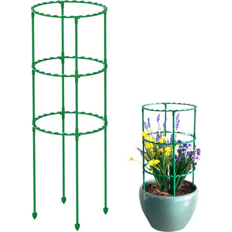 Rejilla de soporte modular de ABS para plantas – Soporte tipo jaula verde (20 cm, alturas 15–85 cm) – 1 pieza (1/5)