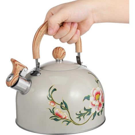 Bouilloire sifflante, théière, bouilloire à eau, théière de cuisine à motif floral, bouilloire de cuisine (1/5)
