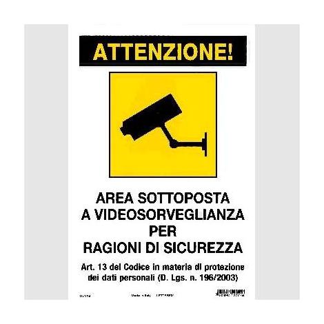 Targa Area Videosorvegliata Ragioni di Sicurezza 20x30 Exofix