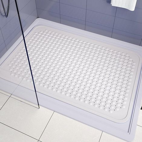 80x50cm Rectangular Shower Mat Large Non-Slip Bathroom Mat Home Shower Bath Toilet PVC Foot Massage Bathtub (1/3)