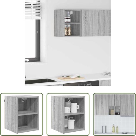 vidaXL Meuble suspendu - Armoire suspendue avec stockage Gris Sonoma 30 x 29,5 x 40 cm (1/5)