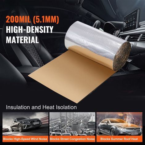 Mat isolation acoustique auto 200 mil 3.3 m² anti-bruit haute densité mousse barrière thermique double couche étanche (1/5)