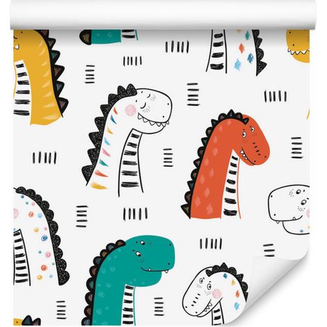 Carta da parati con dinosauri colorati per soggiorno e camera da letto, 50x1000 cm (1/5)