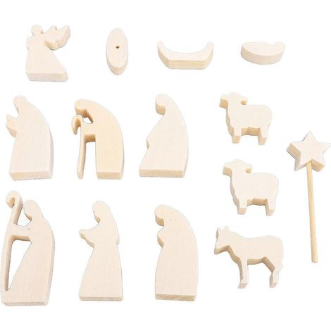 Krippen-Set, Osterszene, Holzdekoration, Auferstehungsszene, Figuren, Ornamente, Tischdekoration