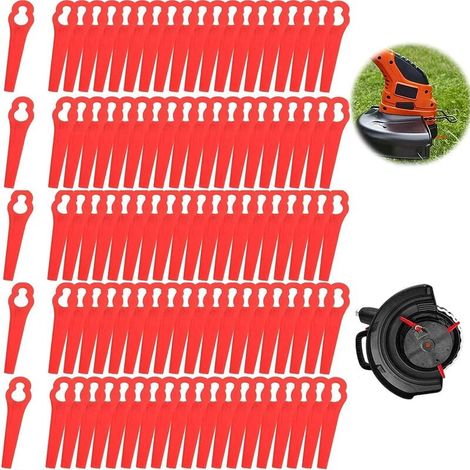 Lames de Rechange - 100 Pièces - 83 mm - Trou Grand 12 mm Petit 7 mm - Pour Coupe-Bordure à Fil - ABS (1/5)