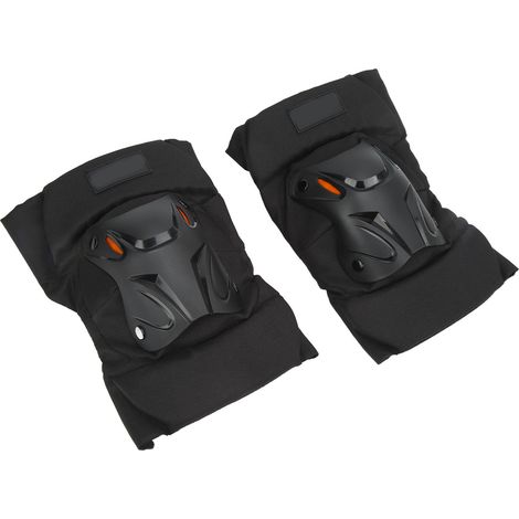 Protège-genoux moto universels noirs, paire renforcée antidérapante pour conduite, roller, vélo, sports extrêmes, sécurité optimale. (1/5)