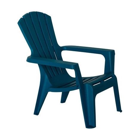 Bica – Fauteuil Adirondack résine injectée bleu – Assise confortable 80x73x88 cm – Déjà monté – Pour usage extérieur
