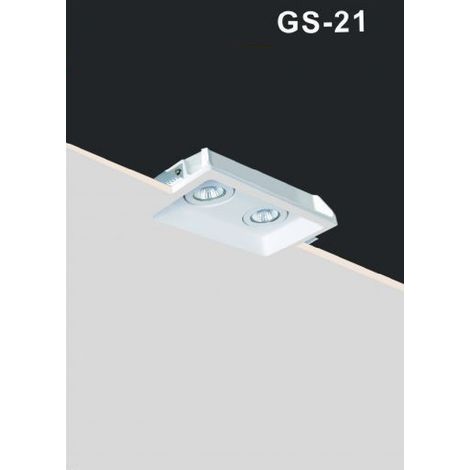 TRADE SHOP - Portafaretto Incasso Gesso Doppio Orientabile A Scomparsa Portalampada Gu10 Gs21 - (1/5)