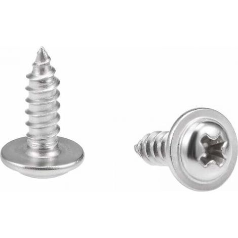 Viti autofilettanti a testa bombata Phillips da 2,6x8 mm con rondella, in acciaio inox 304, confezione da 100 pezzi. (1/4)