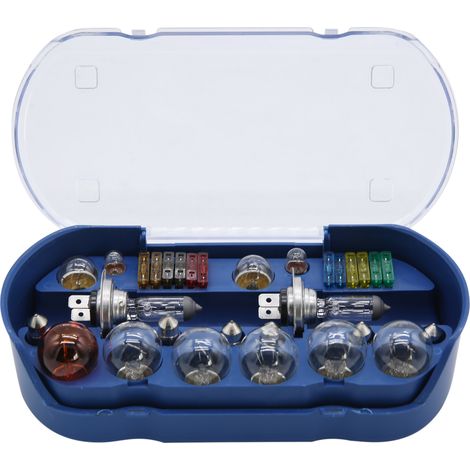 Kit de 30 bombillas de emergencia H4/H7 con fusibles (compatible con 233, Ba9s, 382, 380, 1156, 1157) para coches (1/5)