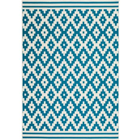Tapis tissé now 300 ivoire turquoise - 200 x 290 cm (1/4)