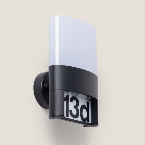 Applique da Parete per Esterni LED 10W Alluminio per la Numerazione della Casa Mulham Nero (1/4)