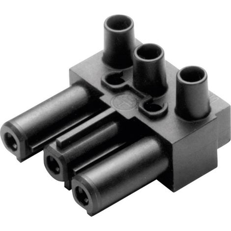 Adels-Contact 165053 Netz-Steckverbinder AC Buchse, gewinkelt Gesamtpolzahl: 2 + PE 16 A Weiß 1 St.